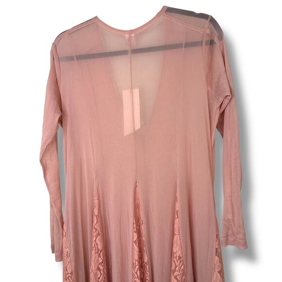 We Are HAH (Hot As Hell) Mama C Long Sleeve Copper Rose Sheer Lace Maxi Dress - Picture 8 of 11